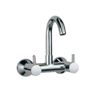 Jaquar Florentine Wall Mixer with Regular Swinging Spout (Wall Mounted Model) with Connecting Legs & Wall Flanges (Cat No. FLR-CHR-5309N)