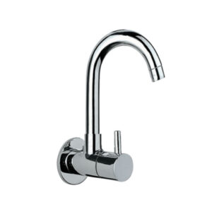 Jaquar Florentine Sink Cock with Regular Swinging Spout (Wall Mounted Model) With Wall Flanges (Cat No. FLR-CHR-5347N)